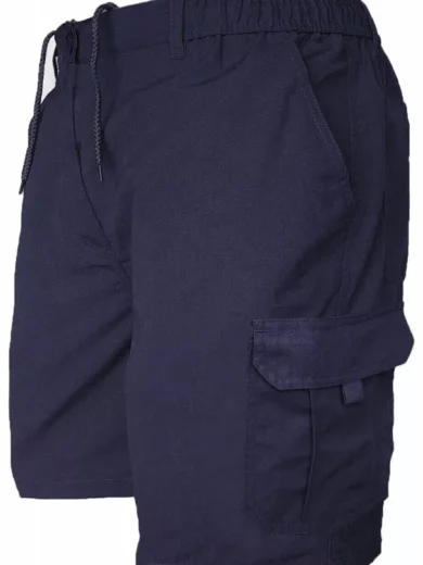 Mens Cargo Shorts Combat Multi Pocket Elasticated Waist Plain Lightweight Shorts - Image 10