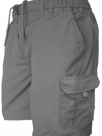 Mens Cargo Shorts Combat Multi Pocket Elasticated Waist Plain Lightweight Shorts - Image 12