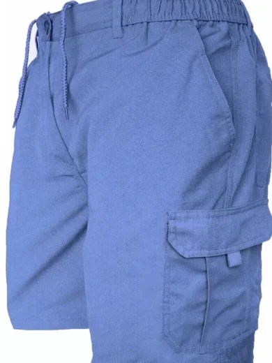 Mens Cargo Shorts Combat Multi Pocket Elasticated Waist Plain Lightweight Shorts - Image 27
