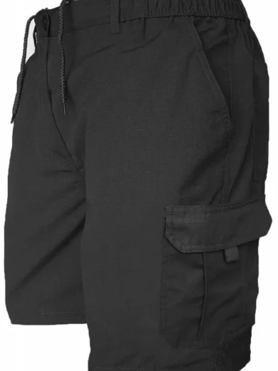 Mens Cargo Shorts Combat Multi Pocket Elasticated Waist Plain Lightweight Shorts - Image 5