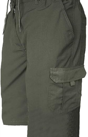 Smart wear New Mens Summer Casual Elasticated Waist 3/4 Length Combat Pocket Gym Shorts Pants M-3XL - Image 7