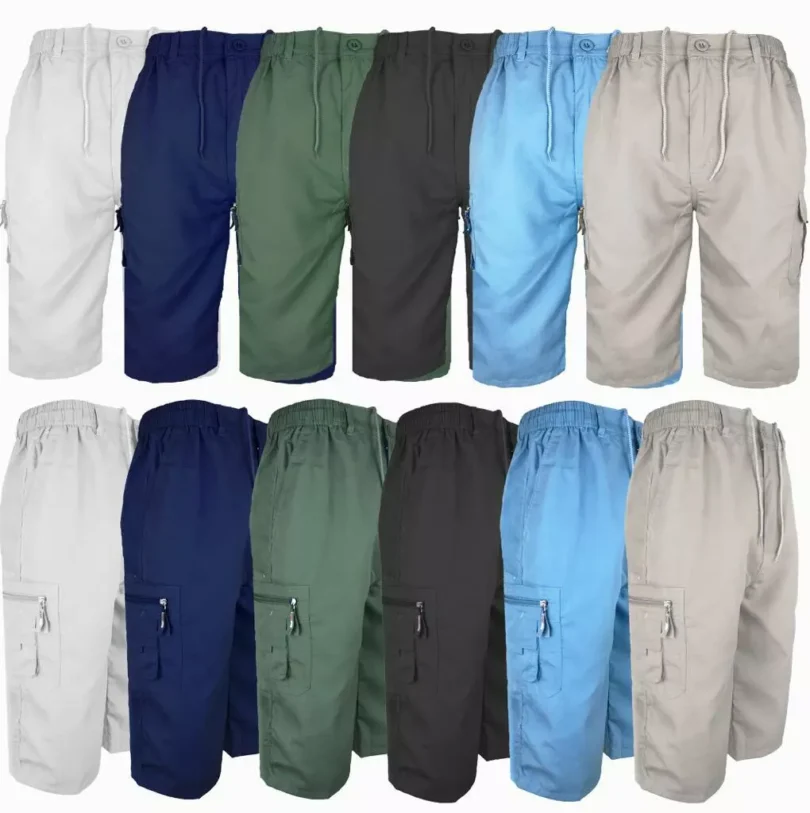 MENS 3/4 LENGTH SHORTS COTTON CARGO COMBAT SUMMER HOLIDAY PANTS NEW