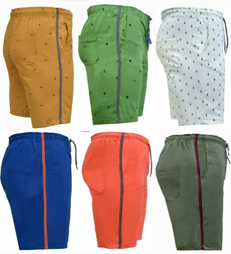 Mens Shorts Combat Multi Pocket Elasticated Waist CottonBlend Lightweight Shorts