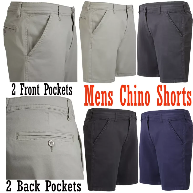Mens Chino Shorts Cotton Cargo Combat Half Pant Stretch Casual Jeans Summer New - Image 2
