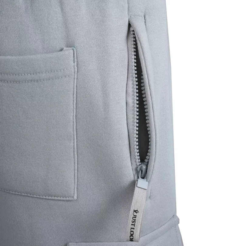 Mens Cargo Fleece Shorts Sweat Summer Jogger Plain Jersey Jogging Zip Pocket New - Image 11