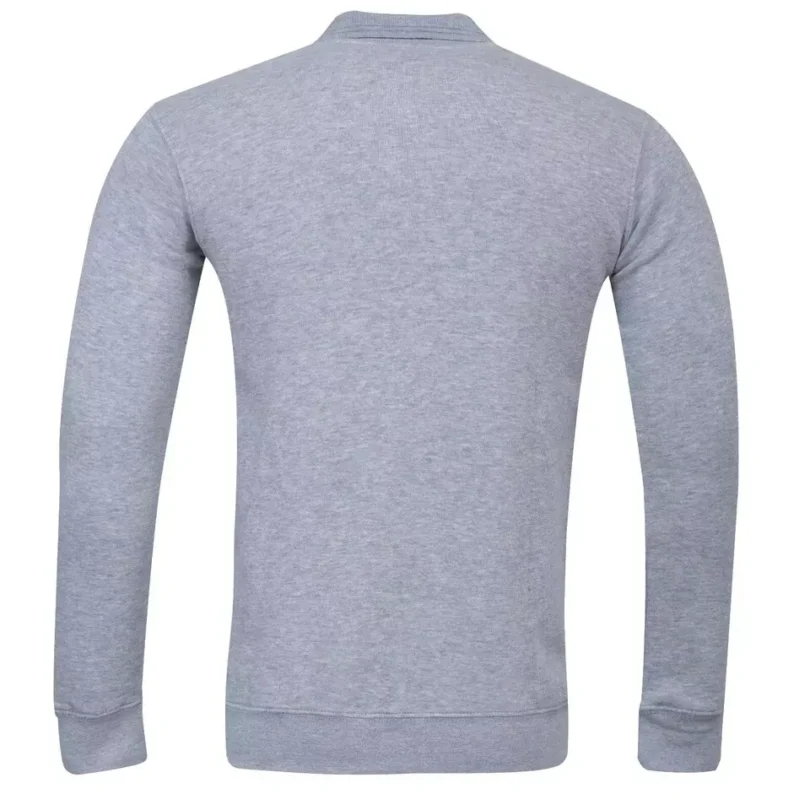 Mens Polo Sweatshirt Plain Jumper Soft Fleece Warm 3 Button Casual S- 3XL - Image 13
