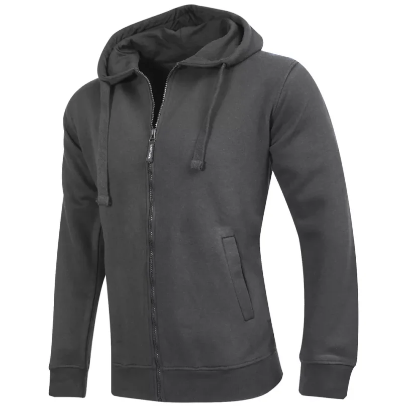 Mens Full-Zip Hooded Fleece Sweatshirt Plain Workwear Casual Jumper SweaterS-3XL - Image 15