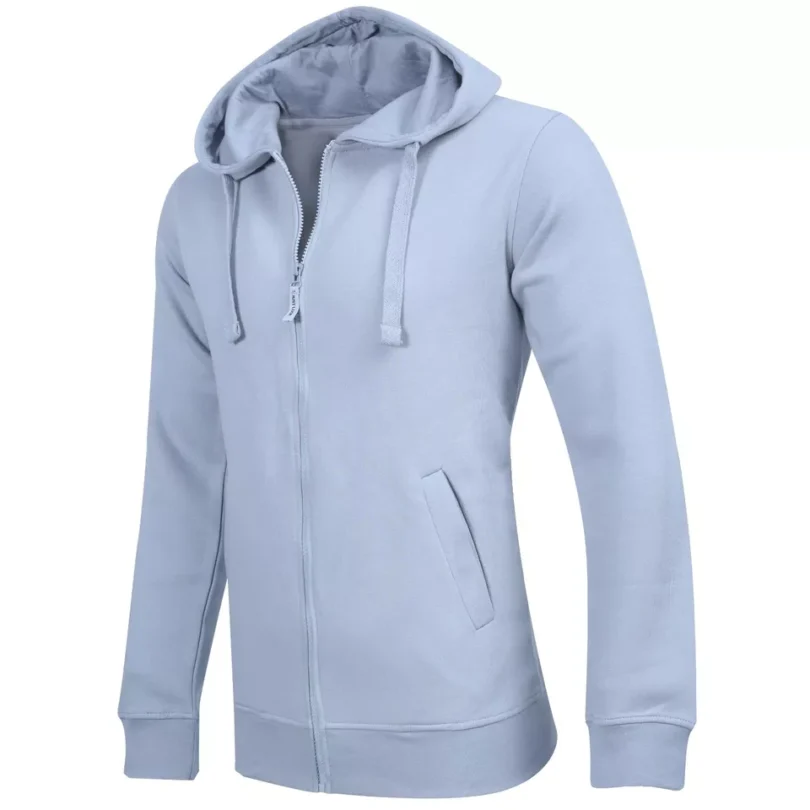 Mens Full-Zip Hooded Fleece Sweatshirt Plain Workwear Casual Jumper SweaterS-3XL - Image 18