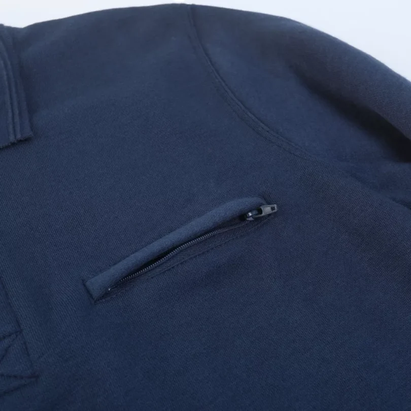 Mens Polo Sweatshirt Plain Jumper Soft Fleece Warm 3 Button Casual S- 3XL - Image 18
