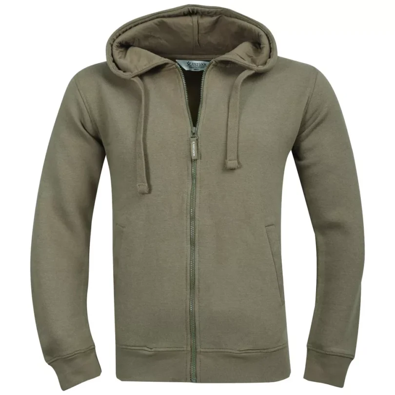 Mens Full-Zip Hooded Fleece Sweatshirt Plain Workwear Casual Jumper SweaterS-3XL - Image 20
