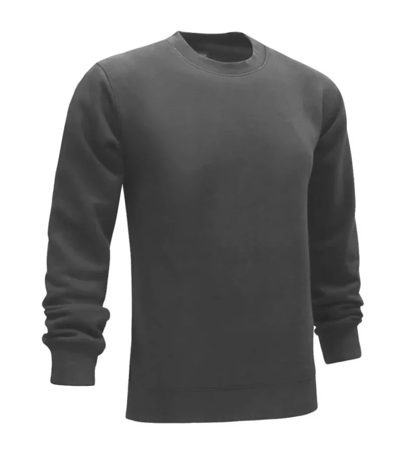 Mens Plain Sweatshirt Jumper Jersey Crew Neck Sweater Pullover Work Casual Top - Image 3