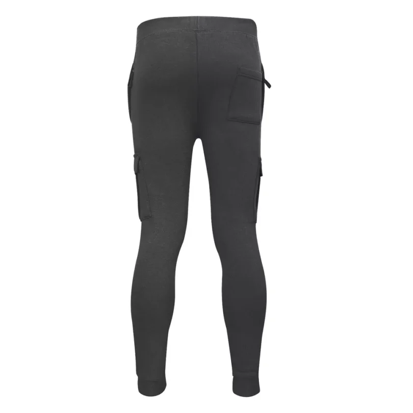 Mens Cargo Joggers Fleece Bottom Elasticated Gym Trouser Sweatpants ZIP Pockets - Image 5