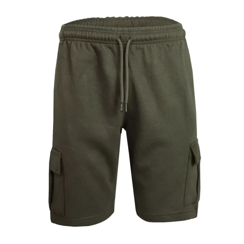 Mens Cargo Fleece Shorts Sweat Summer Jogger Plain Jersey Jogging Zip Pocket New - Image 21