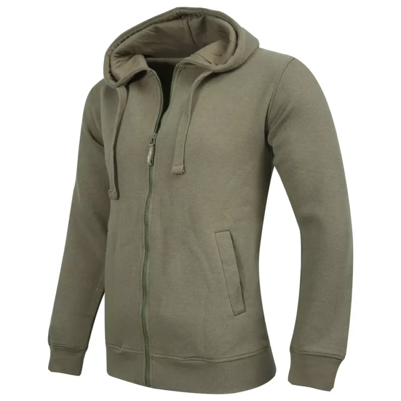 Mens Full-Zip Hooded Fleece Sweatshirt Plain Workwear Casual Jumper SweaterS-3XL - Image 21