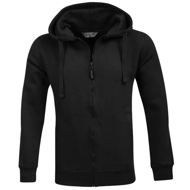 Mens Full-Zip Hooded Fleece Sweatshirt Plain Workwear Casual Jumper SweaterS-3XL - Image 23