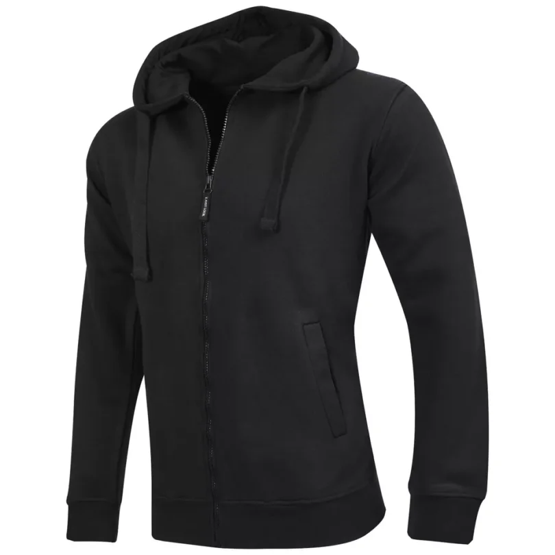 Mens Full-Zip Hooded Fleece Sweatshirt Plain Workwear Casual Jumper SweaterS-3XL - Image 24