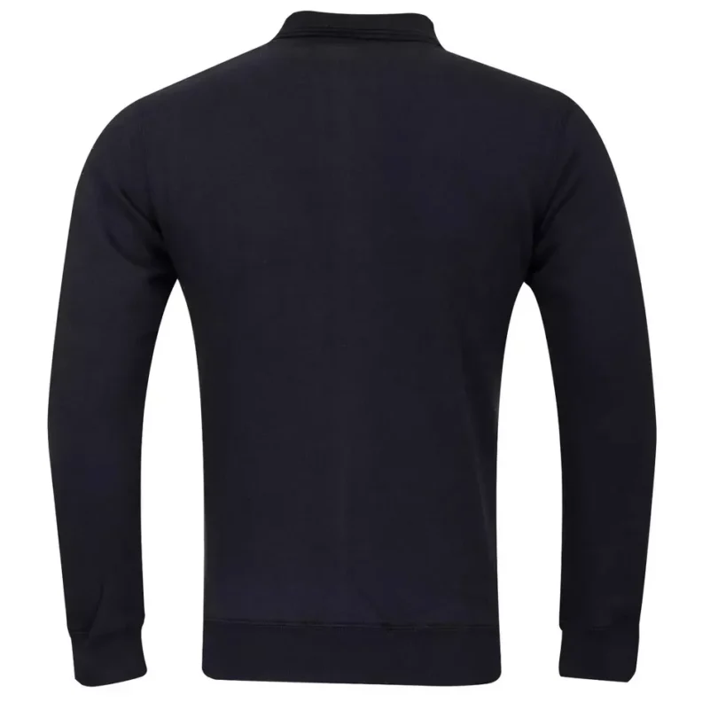 Mens Polo Sweatshirt Plain Jumper Soft Fleece Warm 3 Button Casual S- 3XL - Image 4
