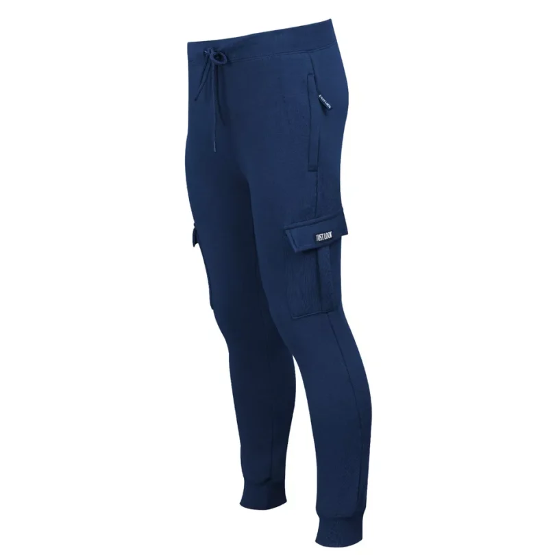 Mens Cargo Joggers Fleece Bottom Elasticated Gym Trouser Sweatpants ZIP Pockets - Image 10