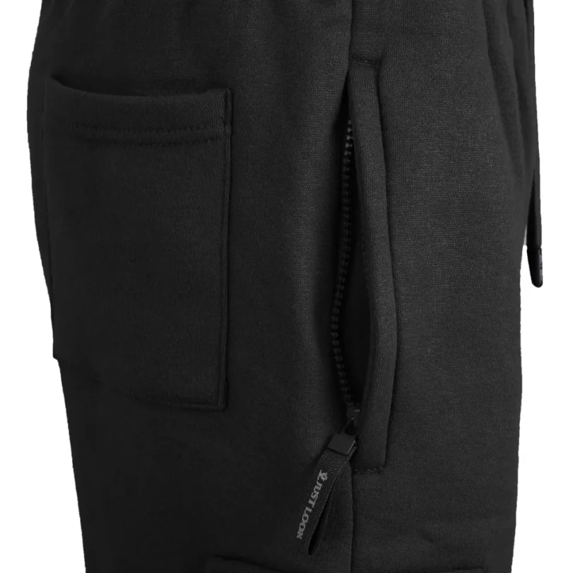 Mens Cargo Fleece Shorts Sweat Summer Jogger Plain Jersey Jogging Zip Pocket New - Image 2