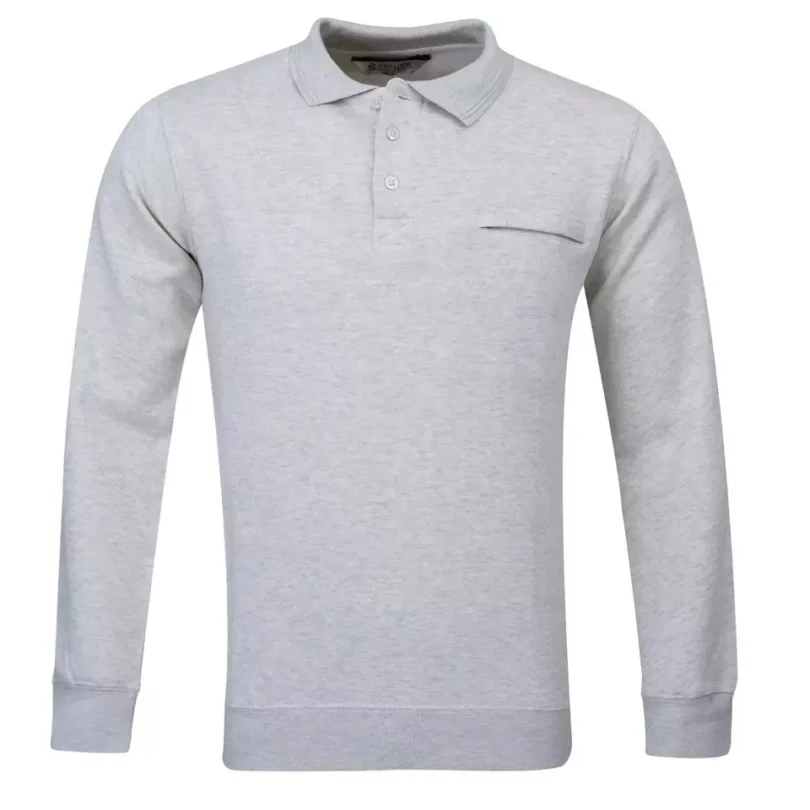 Mens Polo Sweatshirt Plain Jumper Soft Fleece Warm 3 Button Casual S- 3XL - Image 6
