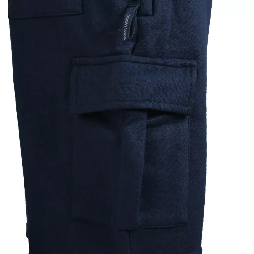 Mens Cargo Fleece Shorts Sweat Summer Jogger Plain Jersey Jogging Zip Pocket New - Image 6