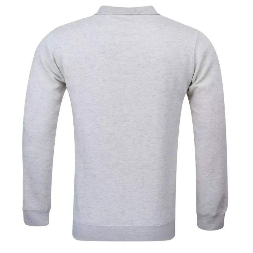 Mens Polo Sweatshirt Plain Jumper Soft Fleece Warm 3 Button Casual S- 3XL - Image 7