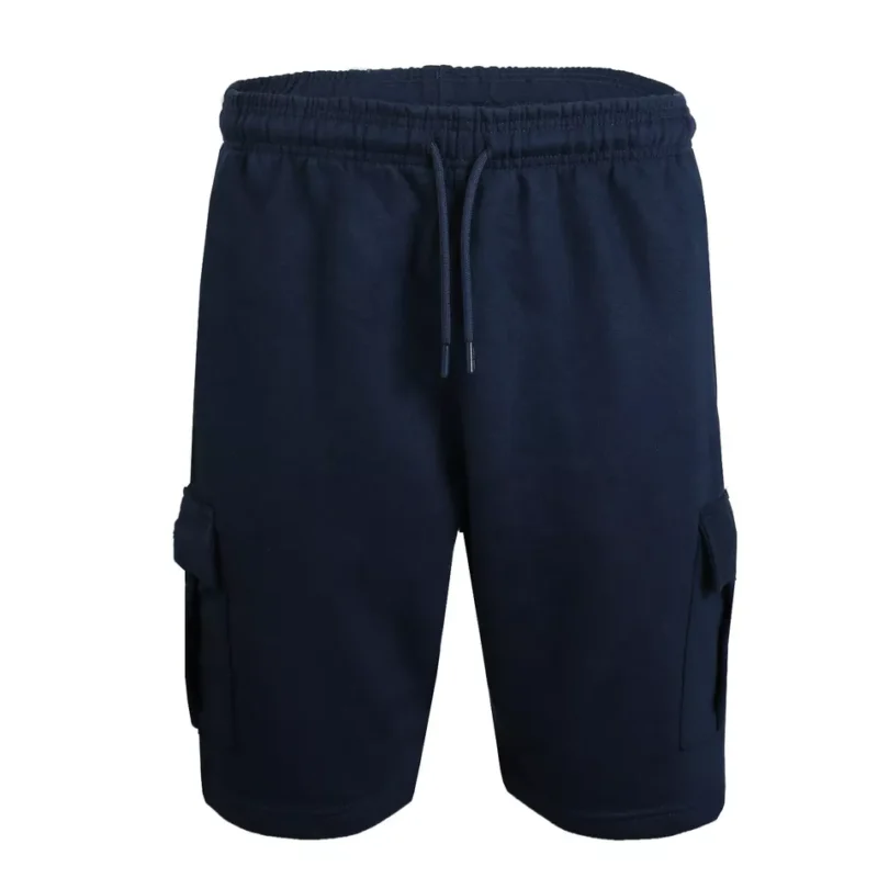 Mens Cargo Fleece Shorts Sweat Summer Jogger Plain Jersey Jogging Zip Pocket New - Image 4