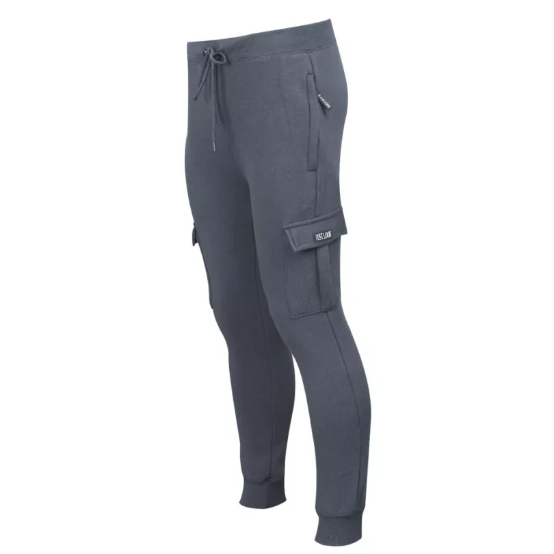 Mens Cargo Joggers Fleece Bottom Elasticated Gym Trouser Sweatpants ZIP Pockets - Image 7