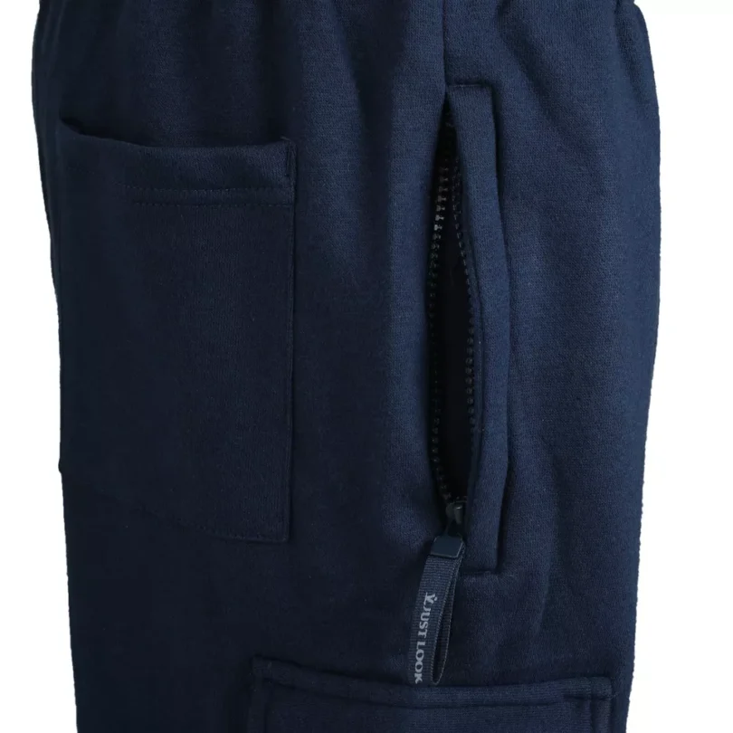 Mens Cargo Fleece Shorts Sweat Summer Jogger Plain Jersey Jogging Zip Pocket New - Image 5