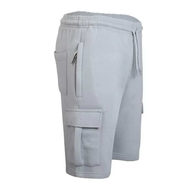 Mens Cargo Fleece Shorts Sweat Summer Jogger Plain Jersey Jogging Zip Pocket New - Image 8