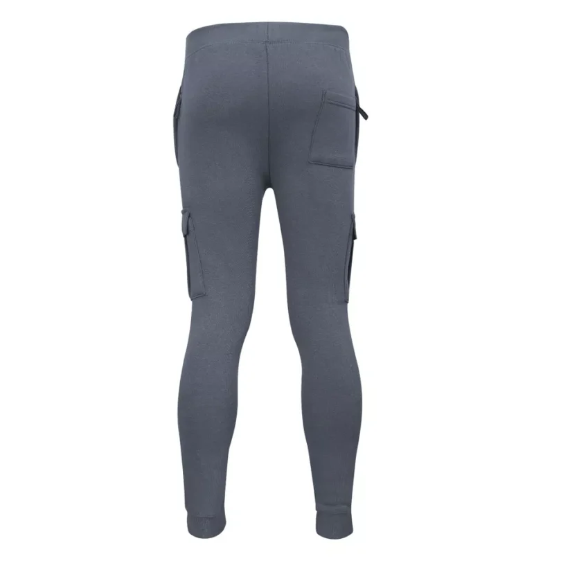 Mens Cargo Joggers Fleece Bottom Elasticated Gym Trouser Sweatpants ZIP Pockets - Image 8